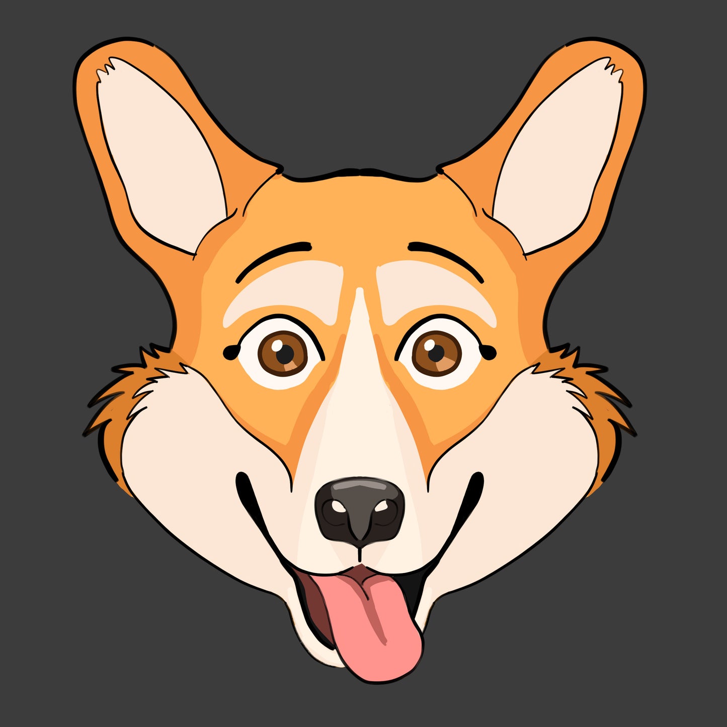 Unisex Long Sleeve Tee with Corgi design