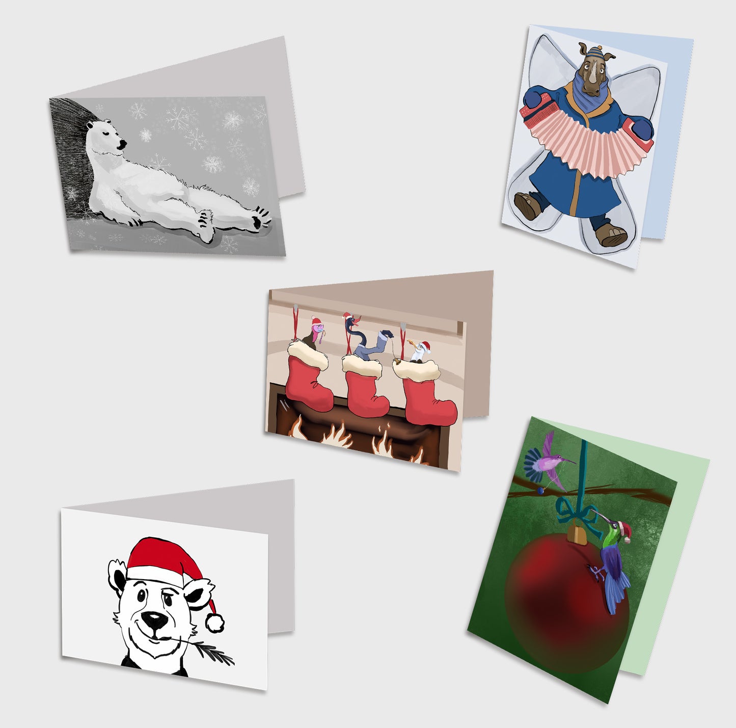 Holiday Gift Box - 5 Greeting Cards (GC) - Collection II + Envelopes