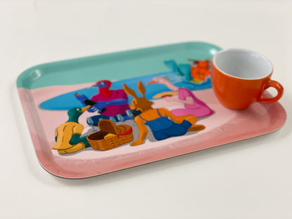 Tray of animals with cup